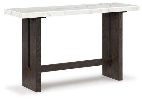 Burkhaus White/Dark Brown Sofa Table from Ashley - Luna Furniture
