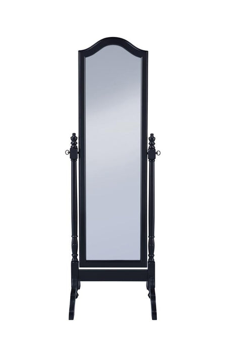 Cabot Black Rectangular Cheval Mirror with Arched Top from Coaster - Luna Furniture