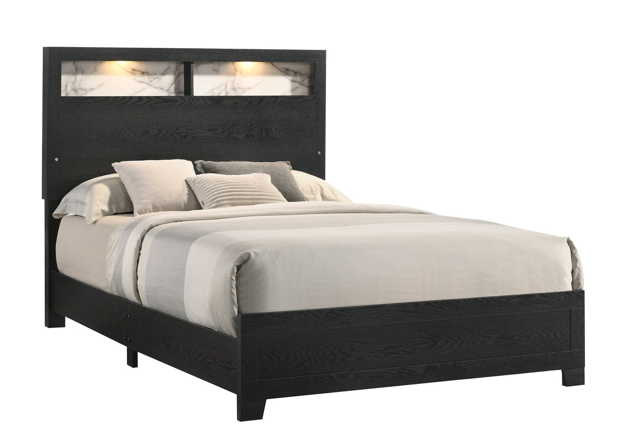 Cadence Black King LED Panel Bed from Crown Mark - Luna Furniture