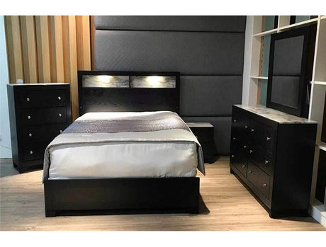 Cadence Black LED Panel Bedroom Set from Crown Mark - Luna Furniture