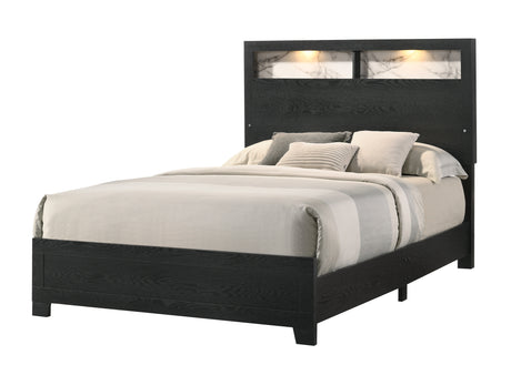 Cadence Black LED Panel Bedroom Set from Crown Mark - Luna Furniture