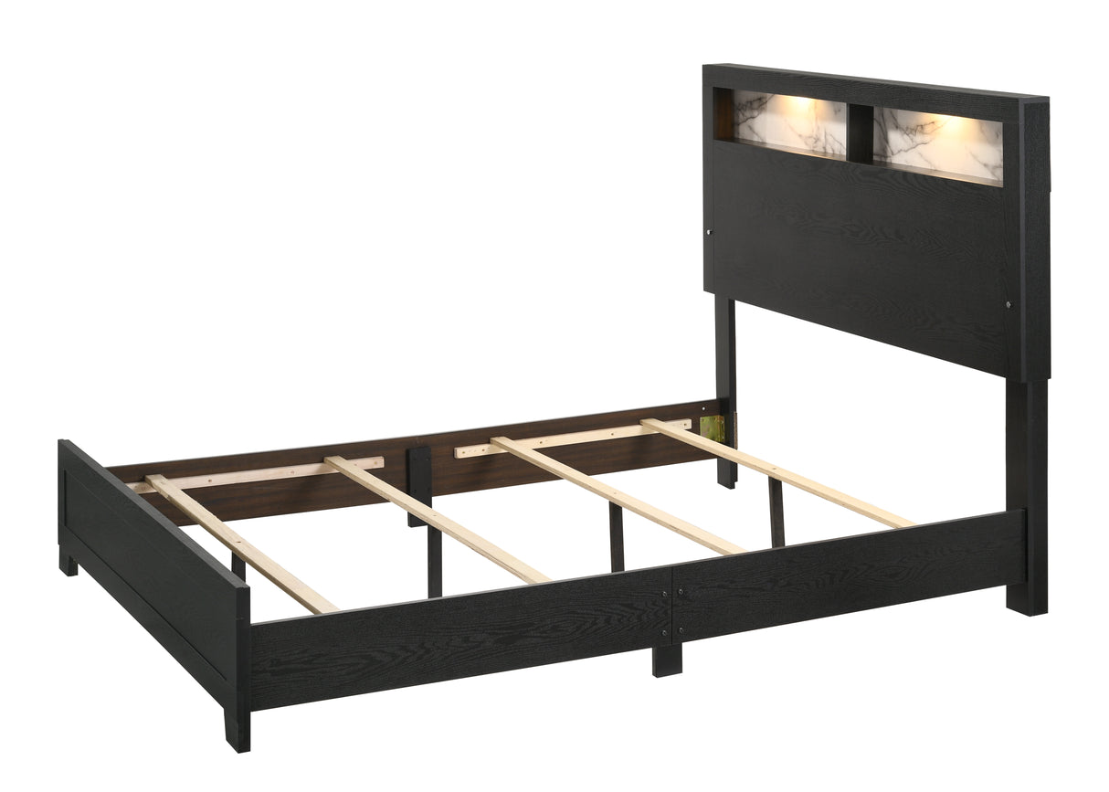 Cadence Black Queen LED Panel Bed from Crown Mark - Luna Furniture