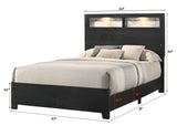 Cadence Black Queen LED Panel Bed from Crown Mark - Luna Furniture