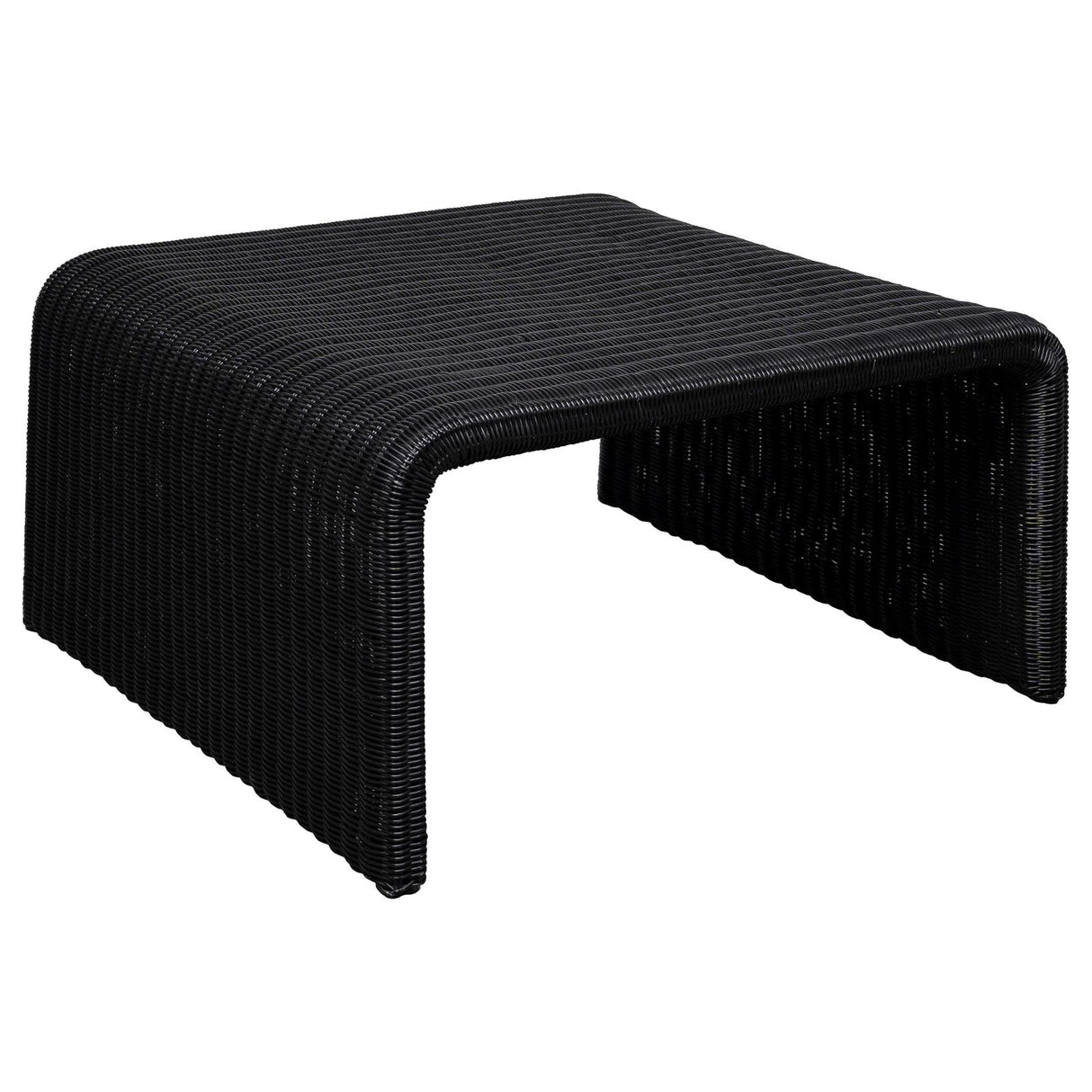 Cahya Black Woven Rattan Sqaure Coffee Table from Coaster - Luna Furniture