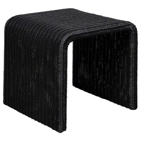Cahya Black Woven Rattan Sqaure End Table from Coaster - Luna Furniture
