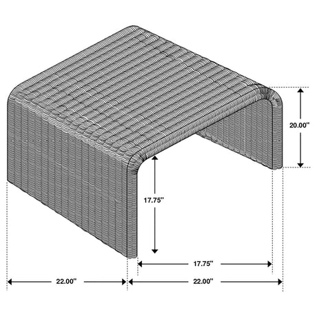 Cahya Black Woven Rattan Sqaure End Table from Coaster - Luna Furniture