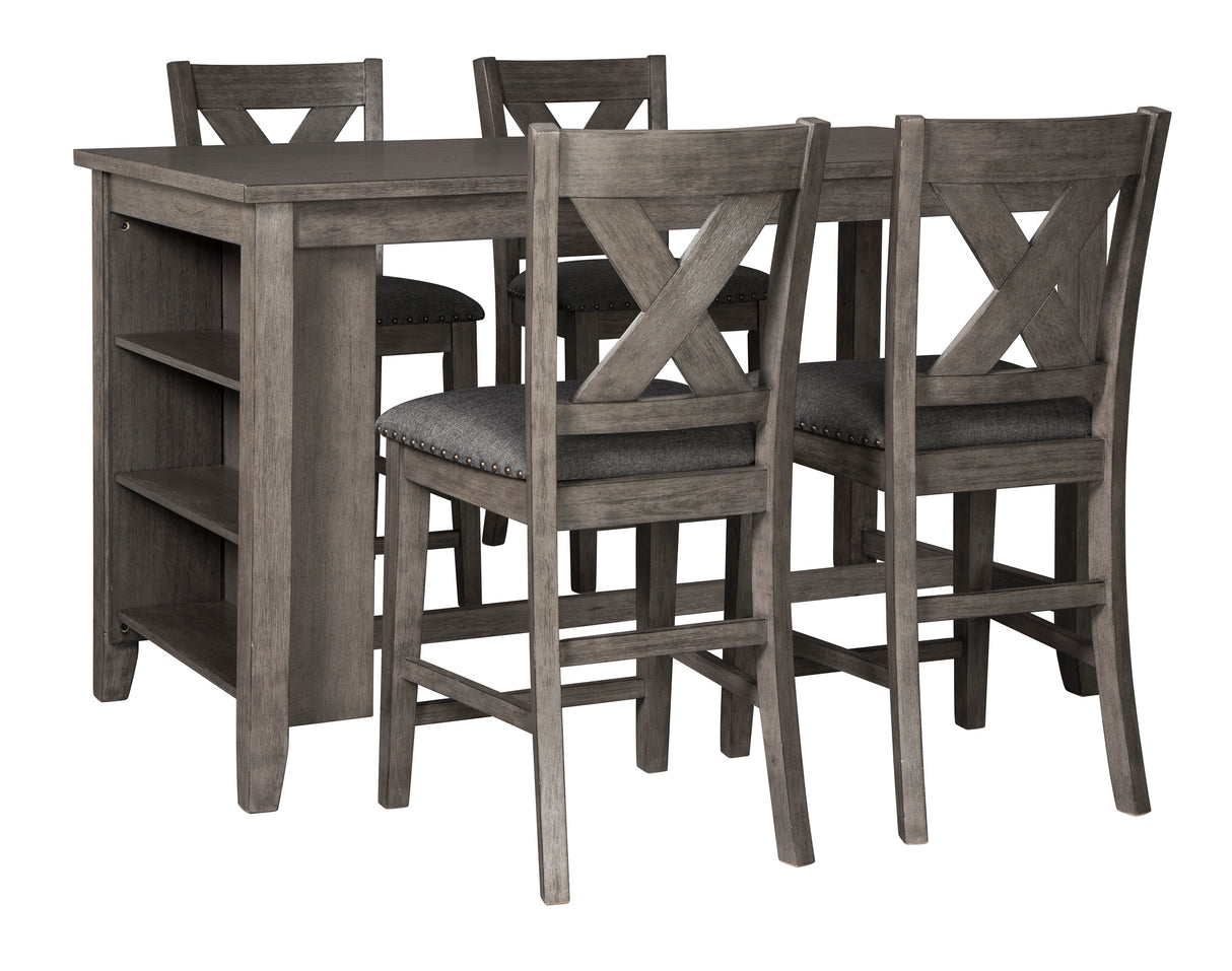 Caitbrook Gray 5-Piece Counter Height Set from Ashley - Luna Furniture