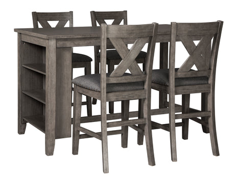 Caitbrook Gray 5-Piece Counter Height Set from Ashley - Luna Furniture