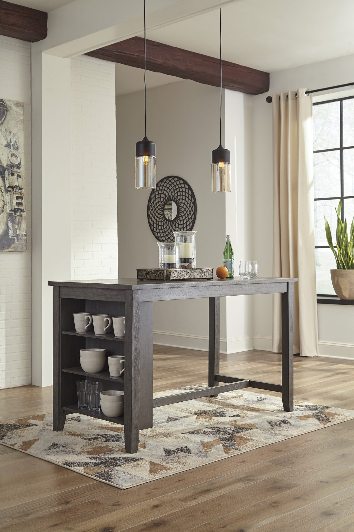Caitbrook Gray 5-Piece Counter Height Set w/ Stools from Ashley - Luna Furniture