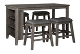 Caitbrook Gray 5-Piece Counter Height Set w/ Stools from Ashley - Luna Furniture