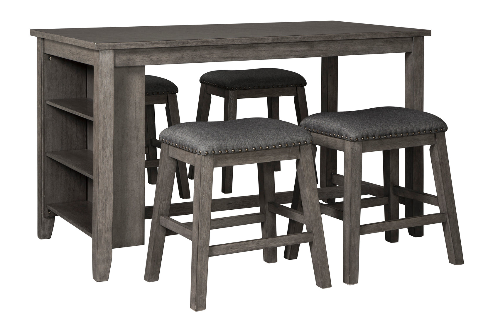 Caitbrook Gray 5-Piece Counter Height Set w/ Stools from Ashley - Luna Furniture