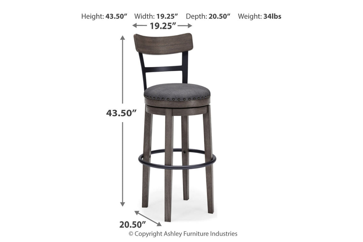 Caitbrook Gray Bar Height Barstool from Ashley - Luna Furniture