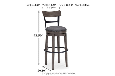 Caitbrook Gray Bar Height Barstool from Ashley - Luna Furniture
