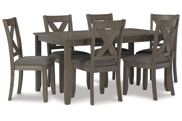 Caitbrook Gray Dining Table and 6 Chairs