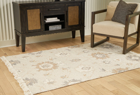 Calkin Linen/Gray/Caramel 5' x 7' Rug from Ashley - Luna Furniture