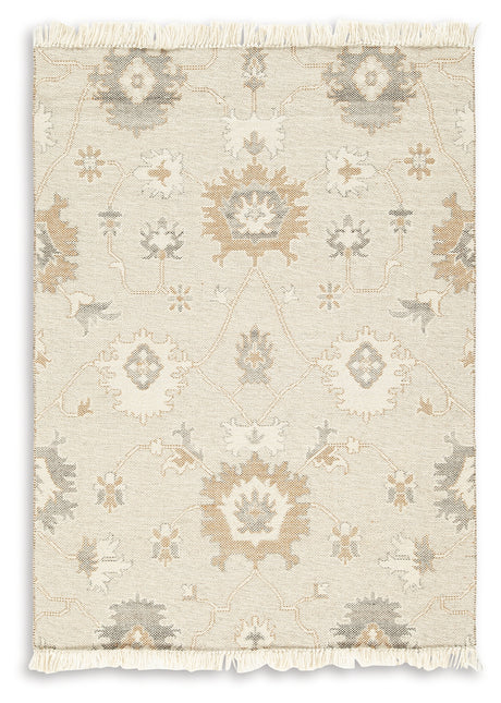 Calkin Linen/Gray/Caramel 5' x 7' Rug from Ashley - Luna Furniture