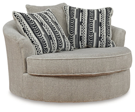 Calnita Sisal Oversized Swivel Accent Chair from Ashley - Luna Furniture