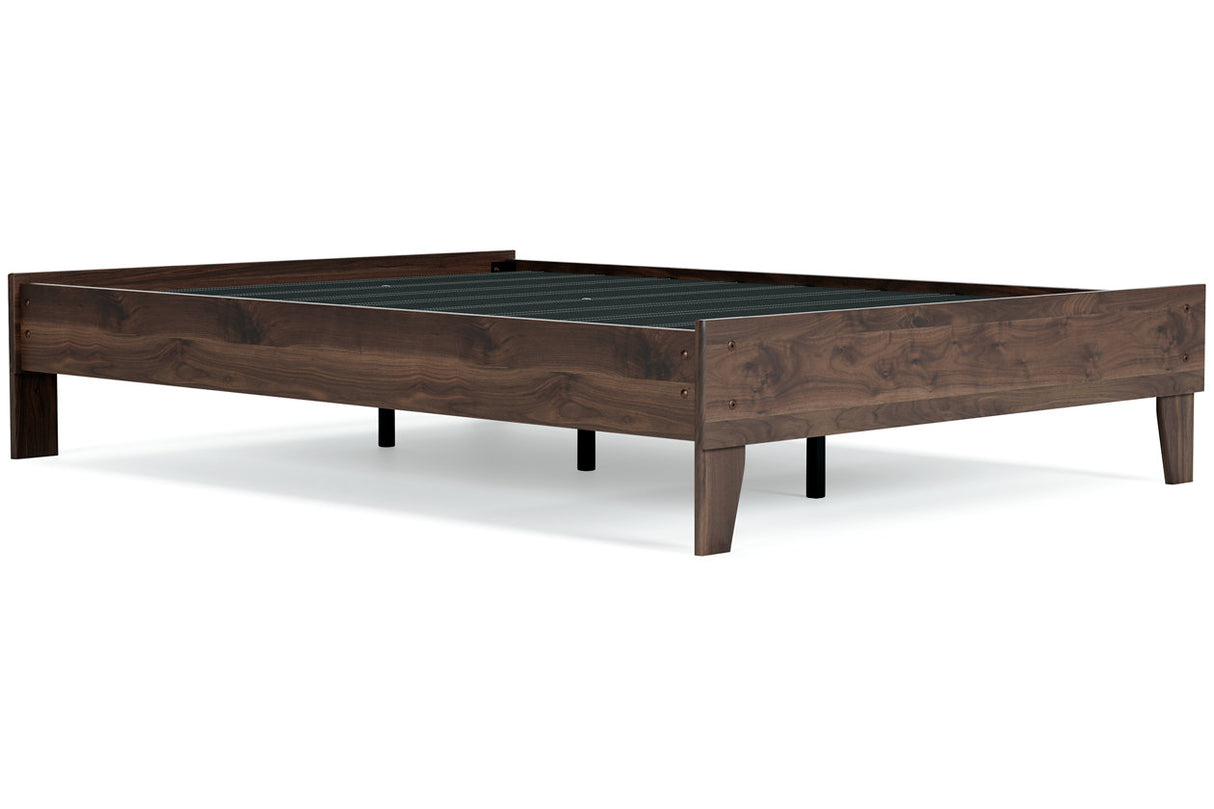 Calverson Mocha Full Platform Base Bed from Ashley - Luna Furniture