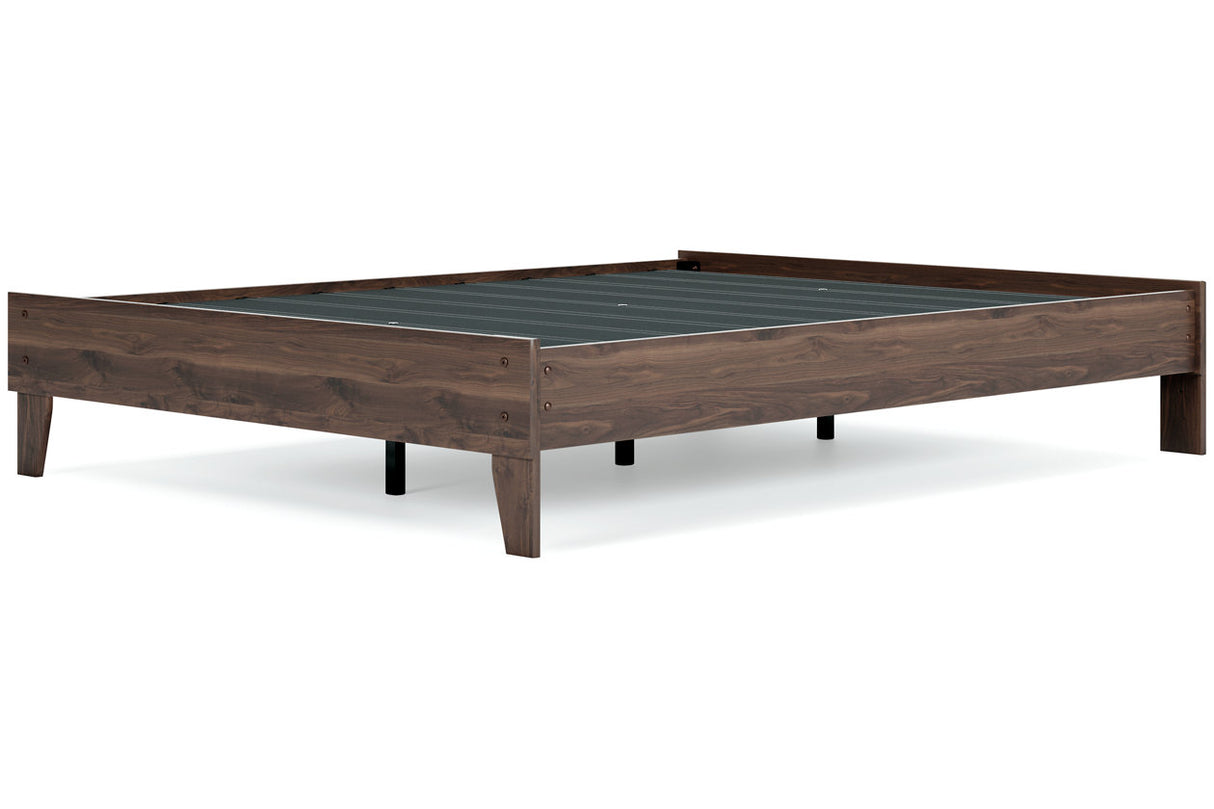 Calverson Mocha Queen Platform Base Bed from Ashley - Luna Furniture
