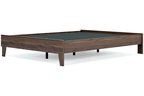 Calverson Mocha Queen Platform Base Bed from Ashley - Luna Furniture