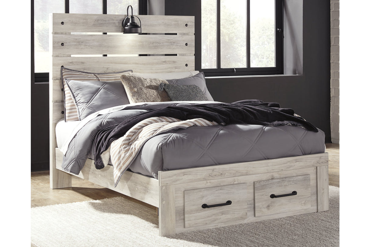 Cambeck Whitewash Full Storage Panel Bed from Ashley - Luna Furniture