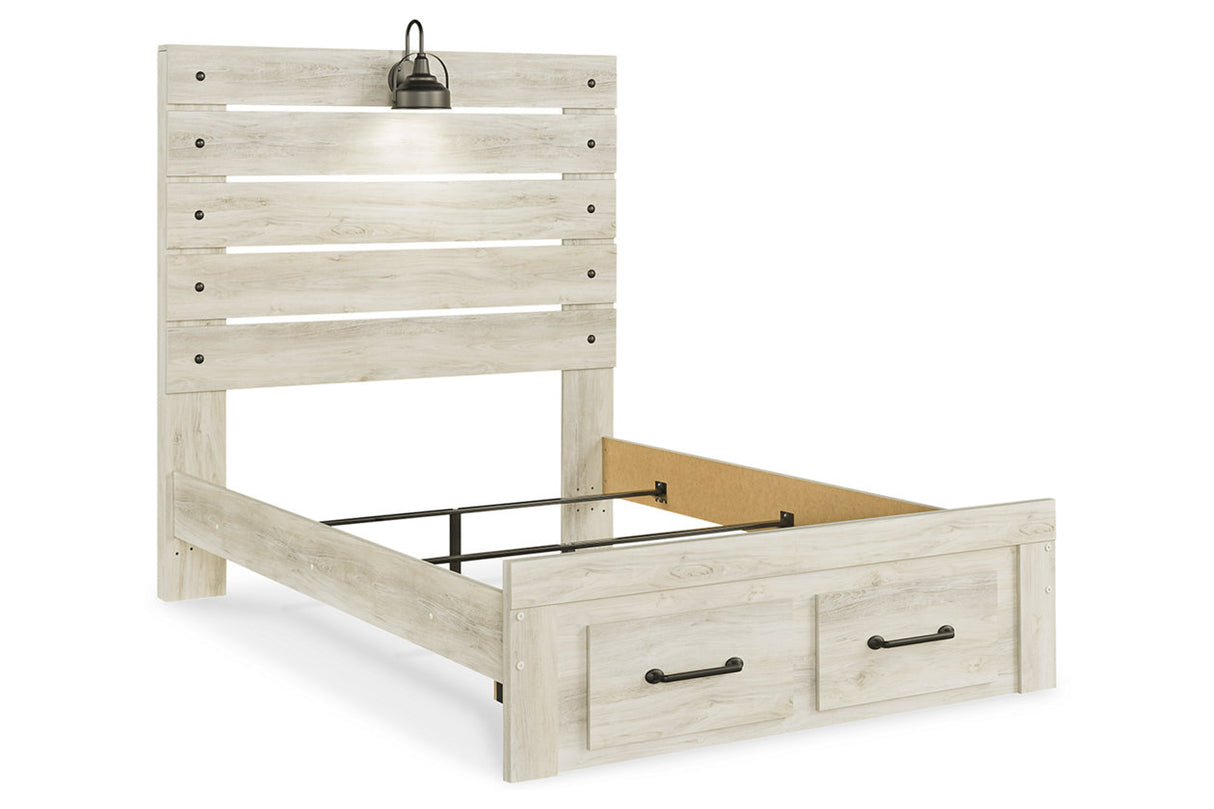Cambeck Whitewash Full Storage Panel Bed from Ashley - Luna Furniture