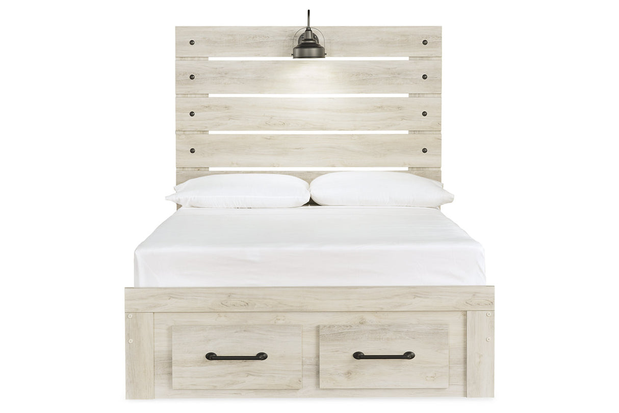 Cambeck Whitewash Full Storage Panel Bed from Ashley - Luna Furniture