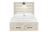 Cambeck Whitewash Full Storage Panel Bed from Ashley - Luna Furniture