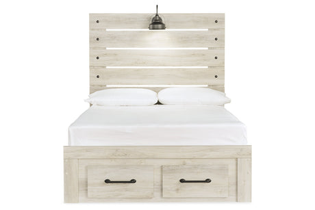 Cambeck Whitewash Full Storage Panel Bed from Ashley - Luna Furniture