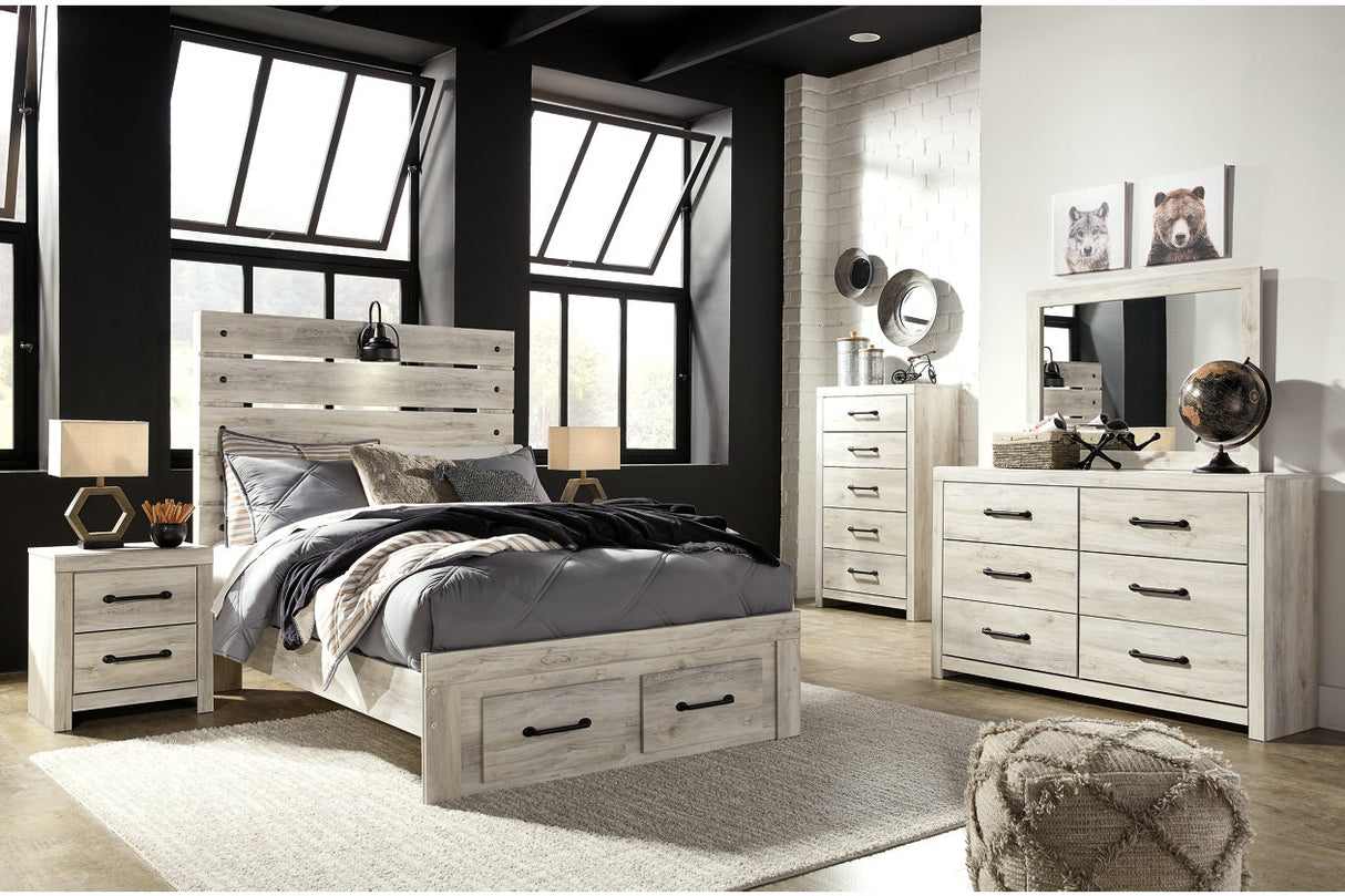 Cambeck Whitewash Full Storage Panel Bed from Ashley - Luna Furniture