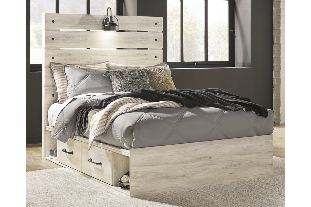 Cambeck Whitewash Full Storage Platform Bed with 4 Drawers from Ashley - Luna Furniture