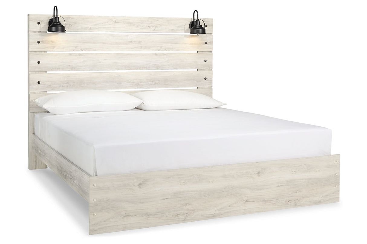 Cambeck Whitewash King Panel Bed from Ashley Furniture - Luna Furniture