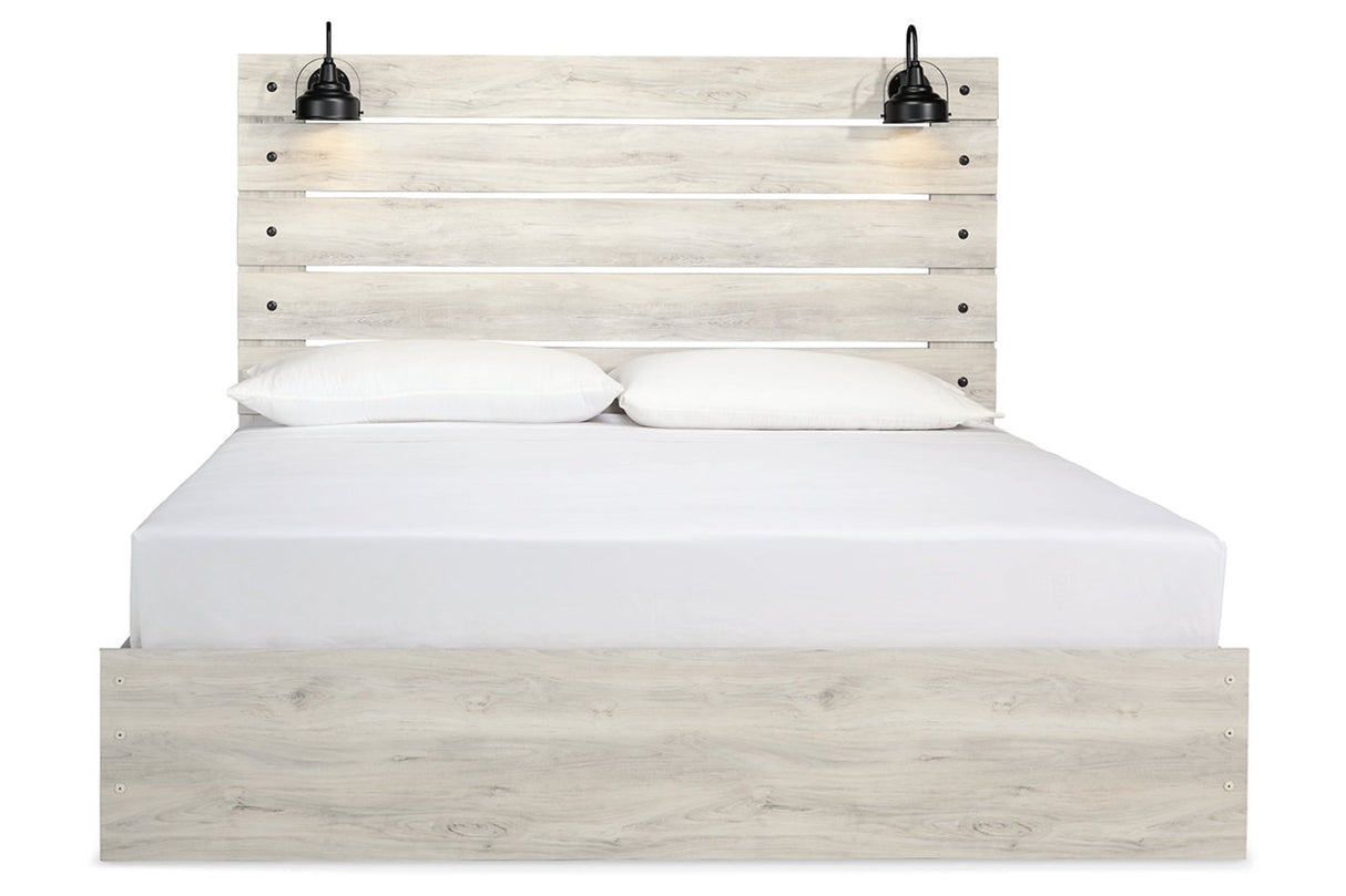 Cambeck Whitewash King Panel Bed from Ashley Furniture - Luna Furniture
