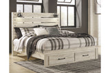 Cambeck Whitewash King Storage Panel Bed from Ashley - Luna Furniture
