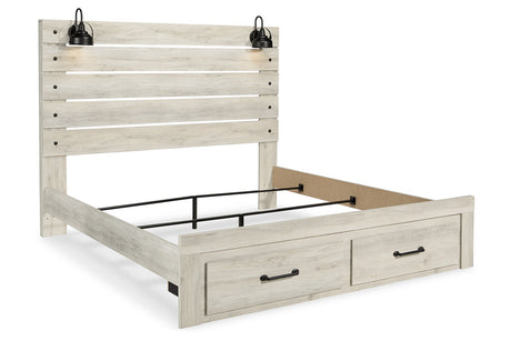 Cambeck Whitewash King Storage Panel Bed from Ashley - Luna Furniture