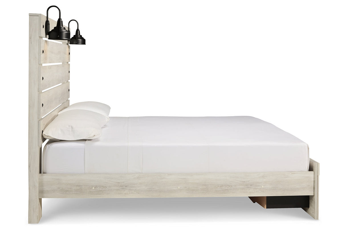 Cambeck Whitewash King Storage Panel Bed from Ashley - Luna Furniture