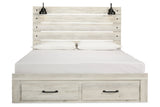 Cambeck Whitewash King Storage Panel Bed from Ashley - Luna Furniture