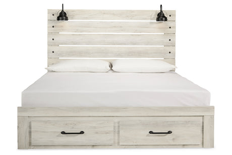 Cambeck Whitewash King Storage Panel Bed from Ashley - Luna Furniture