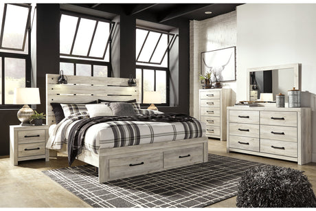 Cambeck Whitewash King Storage Panel Bed from Ashley - Luna Furniture