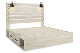Cambeck Whitewash King Storage Platform Bed with 4 Drawers from Ashley - Luna Furniture