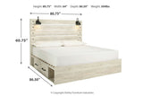 Cambeck Whitewash King Storage Platform Bed with 4 Drawers from Ashley - Luna Furniture
