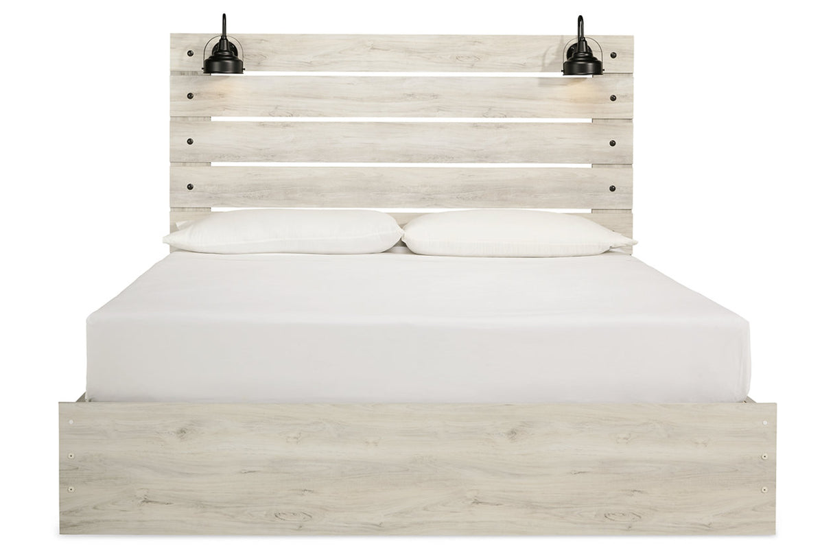 Cambeck Whitewash King Storage Platform Bed with 4 Drawers from Ashley - Luna Furniture