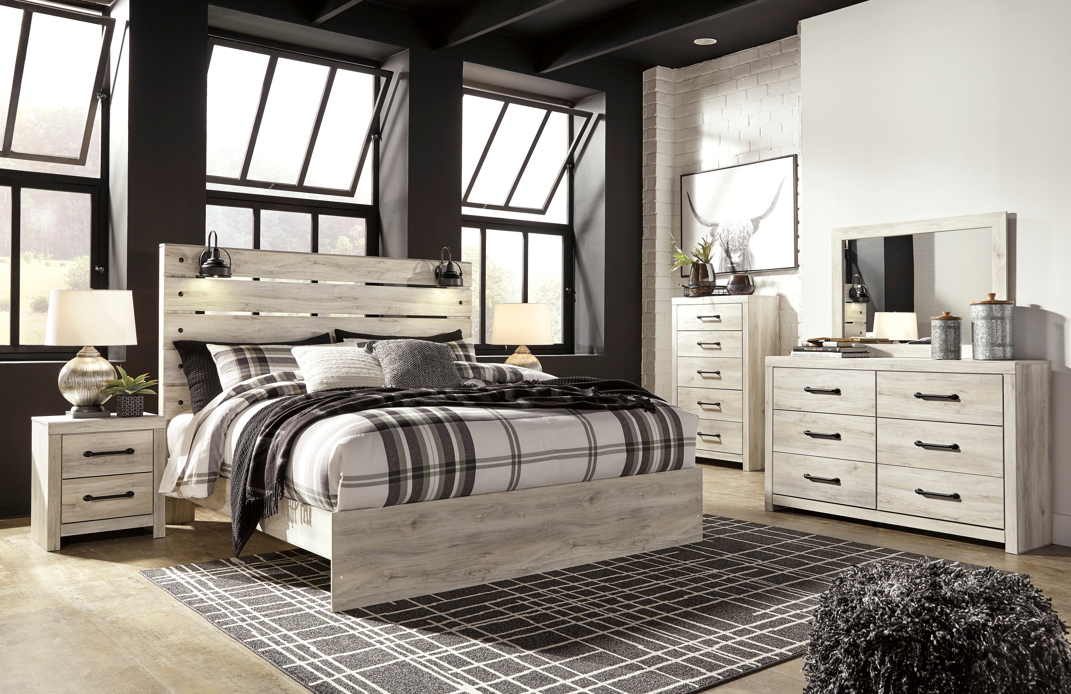 Ashley Cambeck Whitewash Panel Bedroom Set - Luna Furniture