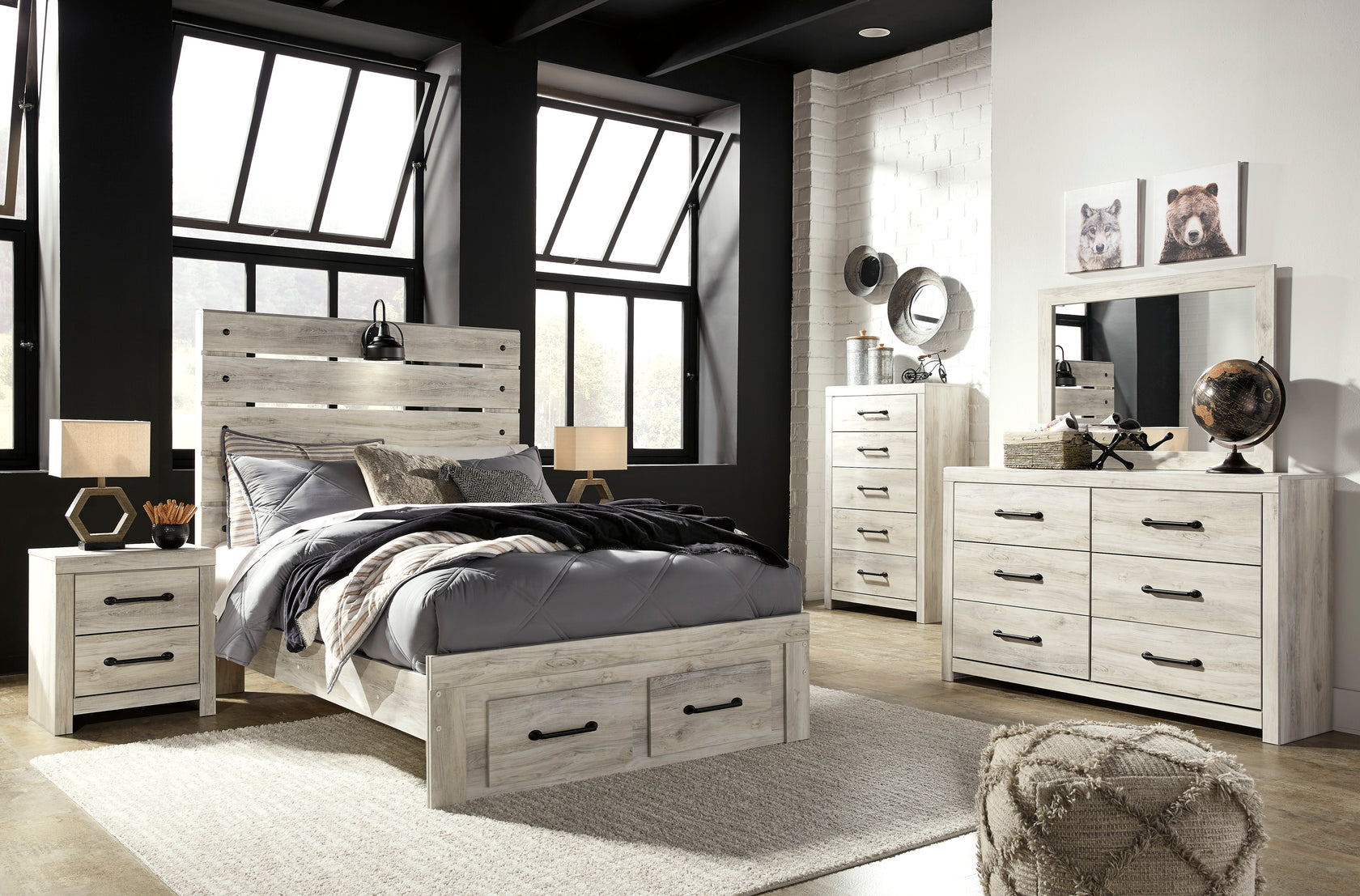 Cambeck Whitewash Storage Youth Panel Bedroom Set from Ashley - Luna Furniture