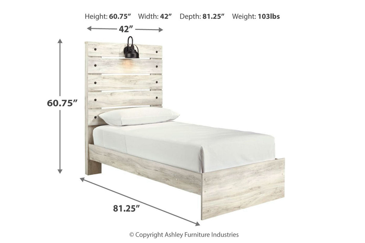 Cambeck Whitewash Twin Panel Bed from Ashley - Luna Furniture