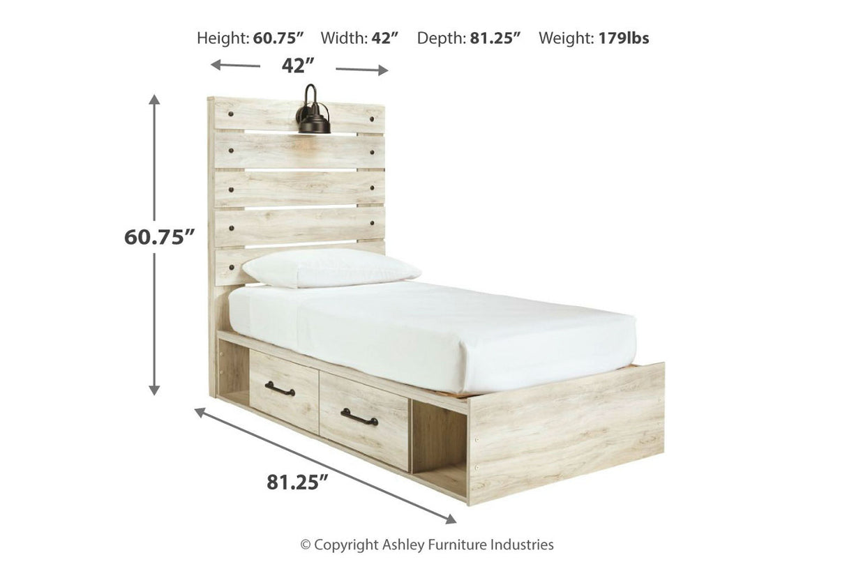 Cambeck Whitewash Twin Storage Platform Bed with 2 Drawers from Ashley - Luna Furniture