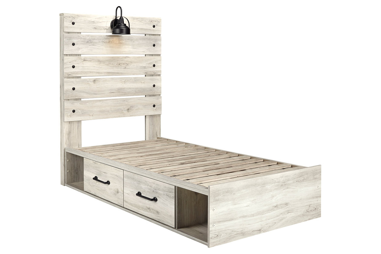 Cambeck Whitewash Twin Storage Platform Bed with 4 Drawers from Ashley - Luna Furniture