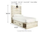 Cambeck Whitewash Twin Storage Platform Bed with 4 Drawers from Ashley - Luna Furniture