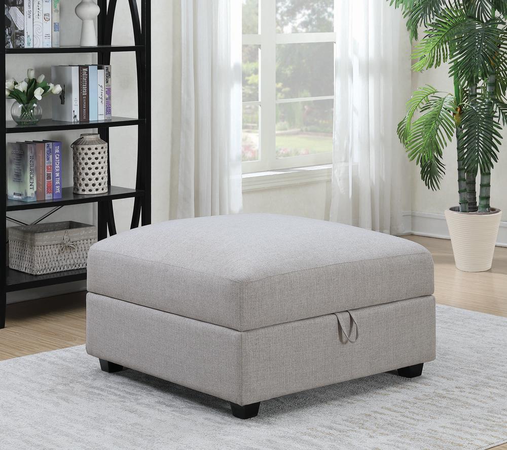 Coaster Cambria Square Storage Ottoman Grey - Luna Furniture