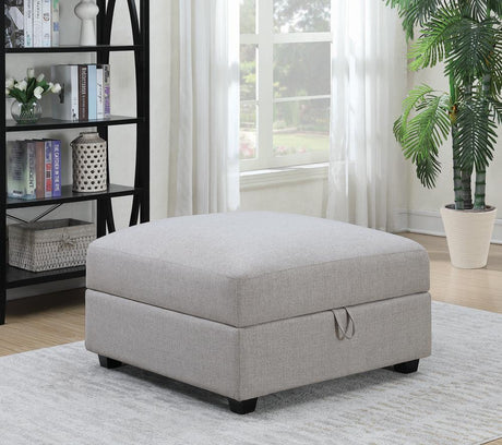 Cambria Gray Square Storage Ottoman from Coaster - Luna Furniture